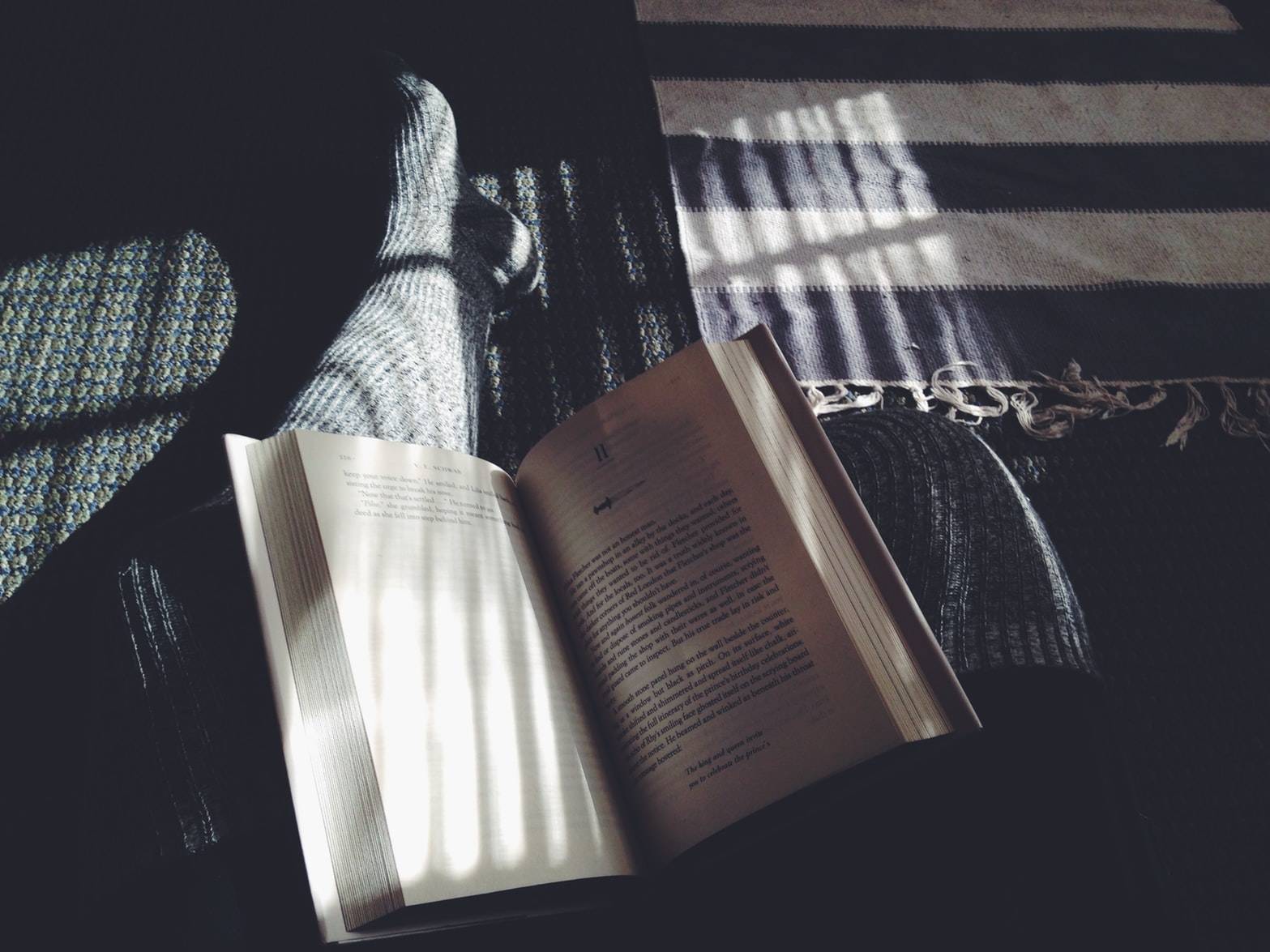 Book and legs